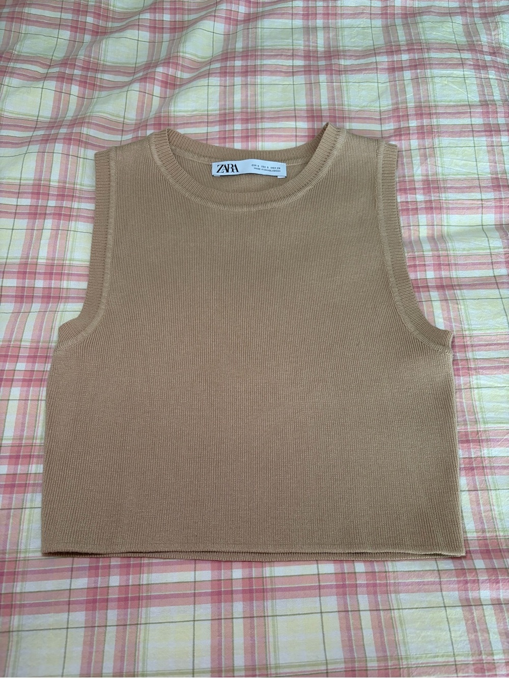 Zara Beige Crop Tank